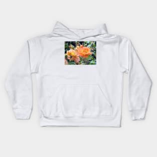 Peach Coloured Roses Kids Hoodie